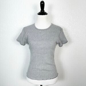 Abercrombie & Fitch Y2K 90s Vintage Ribbed Crew Neck Short Sleeve Baby Tee M